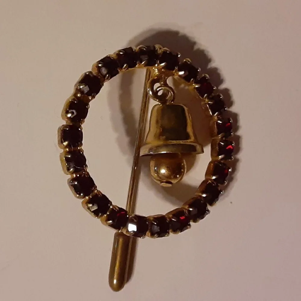 Unique Red Rhinestone Brooch